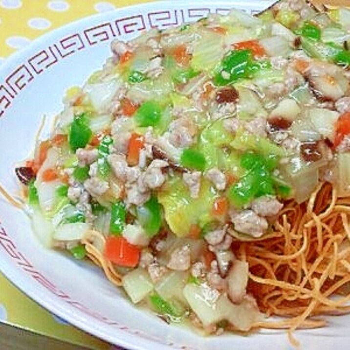 豚ひき肉＆みじん切り野菜の皿うどん